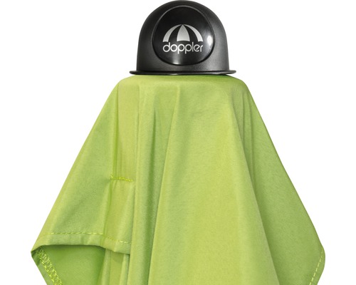Složený zelený deštník s logem Doppler