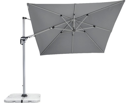 Výkyvný slunečník s obdélníkovou střechou a podstavcem