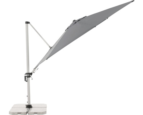 Závěsný slunečník s betonovým podstavcem