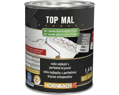 Barva na zeď Hornbach Top Mal bez konzervantů bílá 1,4 kg