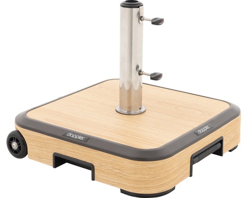 Čtvercový stojan na slunečník s kolečky a trubkou z nerezové oceli