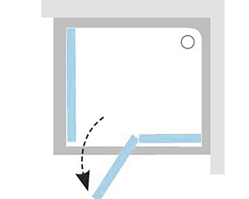 Sprchový kout s otočnými dveřmi znázornění