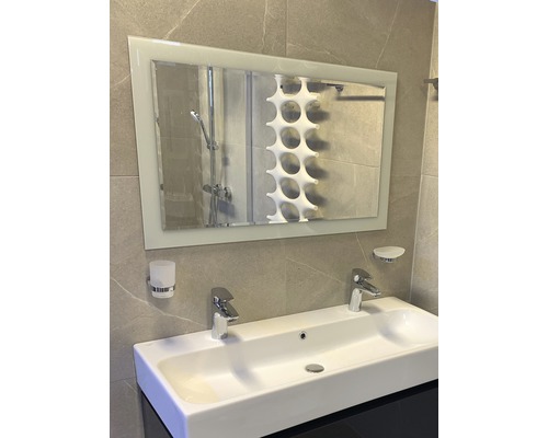 Zrcadlo do koupelny v rámu AKZENT WHITE 88x55 cm 411-118