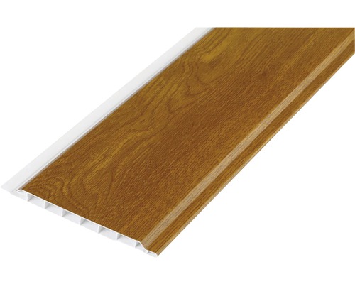 Palubky PVC venkovní 3000 x 100 x 10 mm dub zlatý Profilová deska s perem a drážkou a strukturou dřeva
