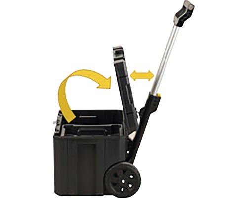 Box na nářadí s kolečky a teleskopickou rukojetí pro snadné uskladnění a přepravu nářadí