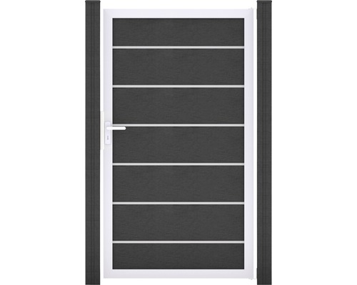 Zahradní branka se sloupky a vodorovnými výplněmi