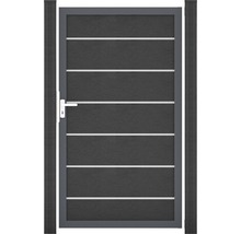 Zahradní branka s klikou a vodorovnými liniemi