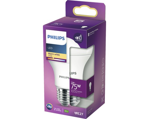 Žárovka Philips LED, teplá bílá, 11 W, patice E27
