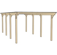 Dřevěný carport se střechou