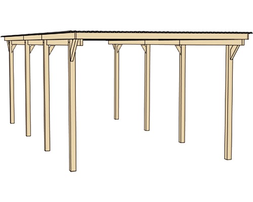 Dřevěný carport se střechou