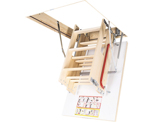 Skládací dřevěné půdní schody s návodem