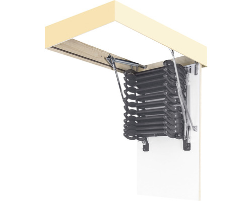 Rozložené nůžkové schody do podkroví