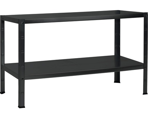 Kovový regál Schulte R4110-02-16 430x1000x350 mm, 2 police, nosnost 130 kg, černý Pracovní stůl se dvěma policemi