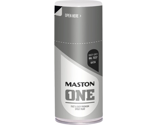 Lak ve spreji Maston ONE Satin RAL7037 prachově šedý 150 ml Maston One sprejová barva v barvě prachově šedá RAL 7037