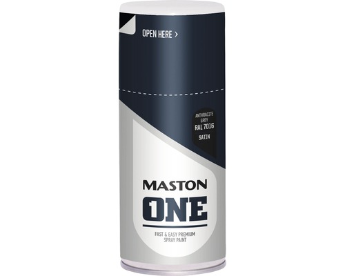 Lak ve spreji Maston ONE Satin RAL7016 antracitový 150 ml Sprej Maston One antracitově šedá RAL 7016