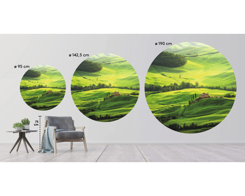 Samolepka na zeď s motivem krajiny ve třech různých velikostech