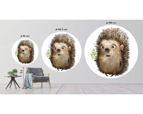 Samolepky na zeď s motivem ježka ve třech různých velikostech jako dekorativní nápad