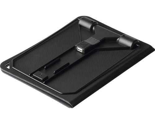 Černý držák na tablet s USB portem