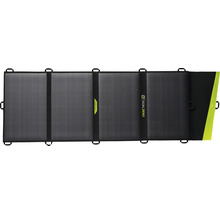 Přenosný solární panel s několika sekcemi a držadly