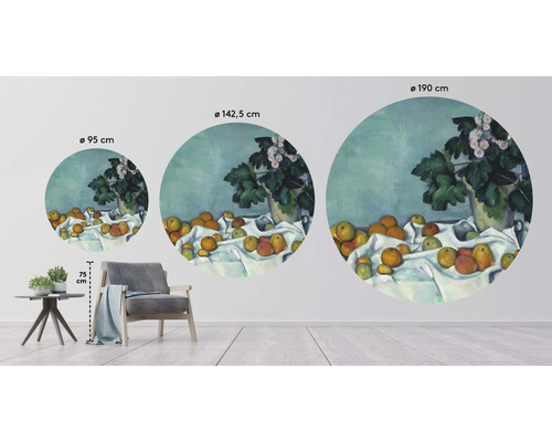 Dekorativní nástěnná samolepka Zátiší s jablky a květinami ve třech velikostech