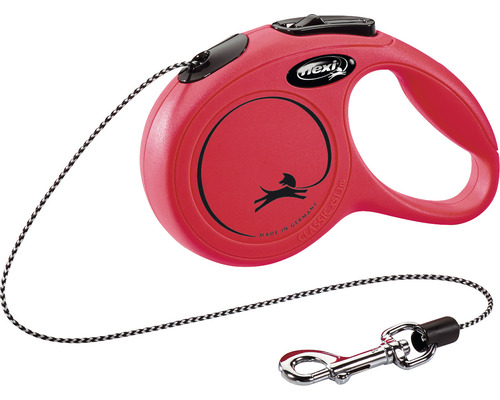 Vodítko pro psy do 8 kg Flexi New Classic samonavíjecí lanko XS 3 m červené Červené navíjecí vodítko Flexi s vodítkem a karabinou
