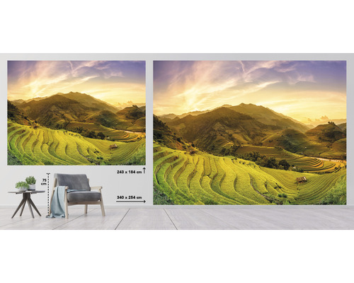 Fototapeta s motivem krajiny a rýžovými terasami