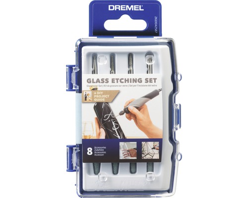 Sada na leptání skla Dremel s osmi kusy příslušenství v úložném boxu