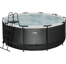 Nadzemní bazén s žebříkem a logem Exit