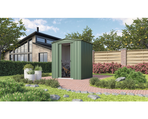 Plechový zahradní domek GLOBEL Dream 6x5 171 x 144 cm zelený