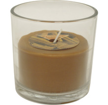 Čajová svíčka s vůní skořice ve sklenici