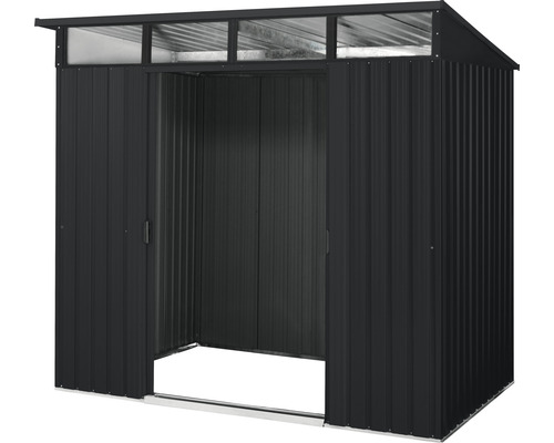 Kovový zahradní domek s posuvnými dveřmi