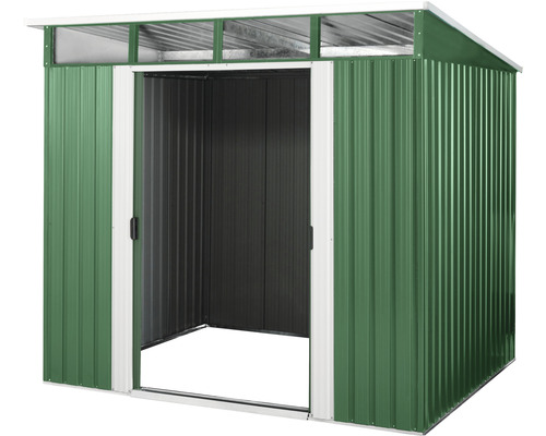 Kovová zahradní chatka s posuvnými dveřmi