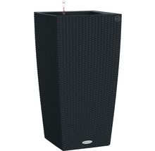 Černý květináč se zavlažovacím systémem