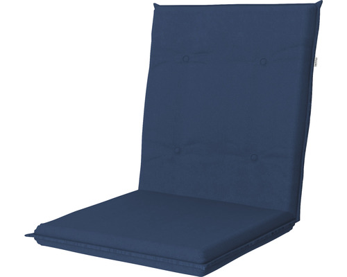 Polstr na židli a křeslo s nízkou opěrkou 100 x 48 x 6 cm Doppler STAR 9024 modrý Modrá podložka pod futonové křeslo s knoflíky