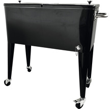 Černý chladicí box s nožičkami a kolečky
