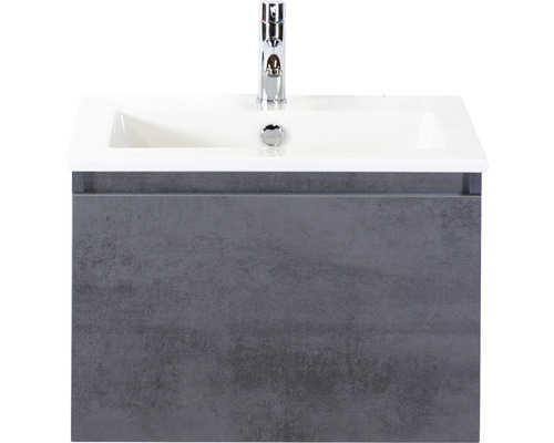 Koupelnový nábytkový set Sanox Frozen barva čela beton antracitově šedá ŠxVxH 61 x 42 x 46 cm s keramickým umyvadlem