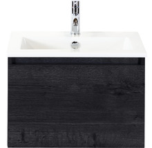 Koupelnový nábytkový set Sanox Frozen barva čela black oak ŠxVxH 61 x 42 x 46 cm s keramickým umyvadlem