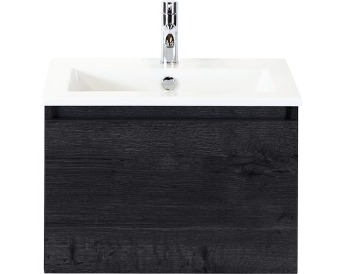 Koupelnový nábytkový set Sanox Frozen barva čela black oak ŠxVxH 61 x 42 x 46 cm s keramickým umyvadlem