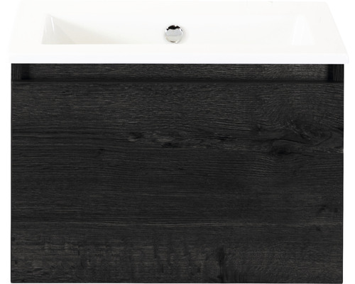 Koupelnový nábytkový set Sanox Frozen barva čela black oak ŠxVxH 61 x 42 x 46 cm s keramickým umyvadlem bez otvoru na kohout