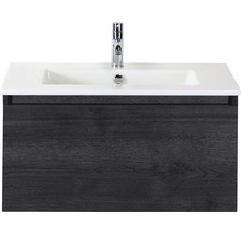 Koupelnový nábytkový set Sanox Frozen barva čela black oak ŠxVxH 81 x 42 x 46 cm s keramickým umyvadlem