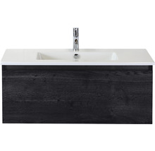Koupelnový nábytkový set Sanox Frozen barva čela black oak ŠxVxH 101 x 42 x 46 cm s keramickým umyvadlem