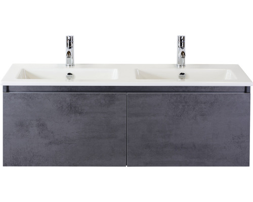 Koupelnový nábytkový set Sanox Frozen barva čela beton antracitově šedá ŠxVxH 121 x 42 x 46 cm s keramickým umyvadlem