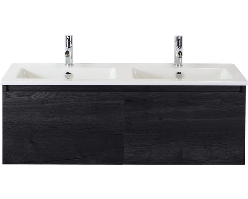 Koupelnový nábytkový set Sanox Frozen barva čela black oak ŠxVxH 121 x 42 x 46 cm s keramickým umyvadlem