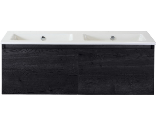 Koupelnový nábytkový set Sanox Frozen barva čela black oak ŠxVxH 121 x 42 x 46 cm s keramickým umyvadlem bez otvoru na kohout