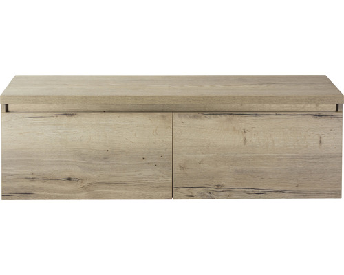 Koupelnová skříňka pod umyvadlo Sanox Frozen dub přírodní 140,2 x 43,6 x 45 cm Skříňka pod umyvadlo se dvěma dvířky