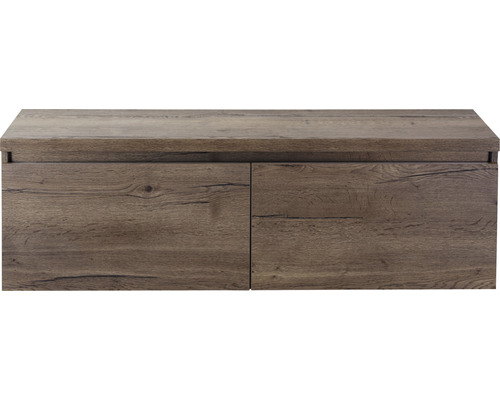 Koupelnová skříňka pod umyvadlo Sanox Frozen tabacco 140,2 x 43,6 x 45 cm Skříňka pod umyvadlo se dvěma dvířky a strukturou dřeva