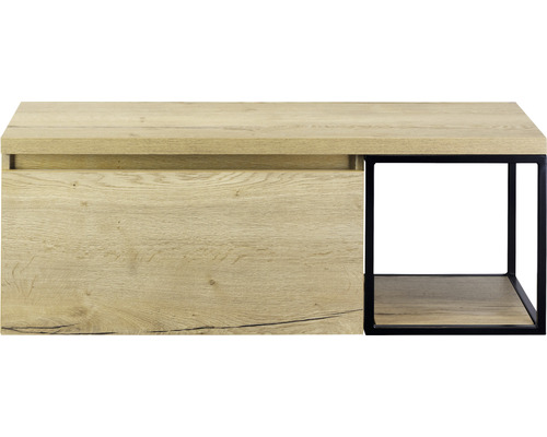 Koupelnová skříňka pod umyvadlo Sanox Frozen dub přírodní 120,2 x 43,6 x 45 cm Noční stolek se zásuvkou a otevřenou policí