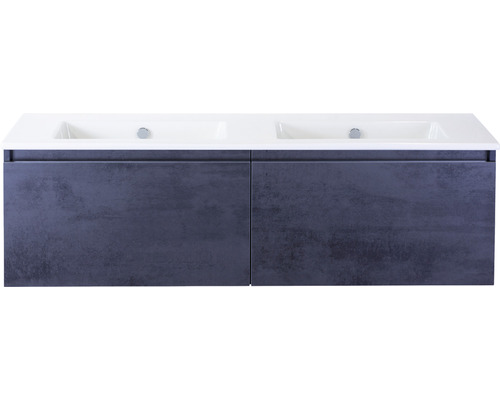 Koupelnový nábytkový set Sanox Frozen barva čela beton antracitově šedá ŠxVxH 141 x 42 x 46 cm s keramickým umyvadlem bez otvoru na kohout