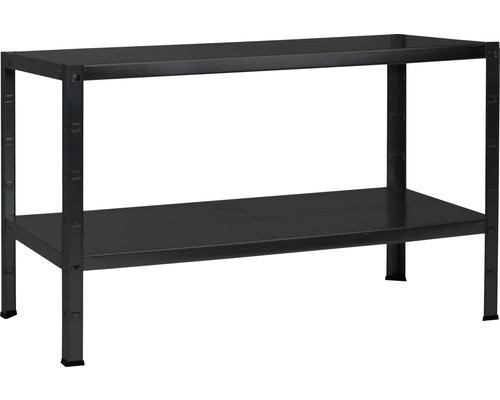 Kovový regál Schulte R4112-02-16 430x1200x400 mm, 2 police, nosnost 130 kg, černý Kovový regál se dvěma policemi pro skladování