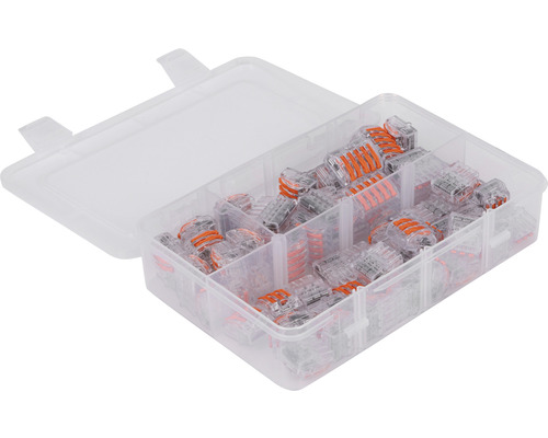 Průhledná dóza se svorkami Wago